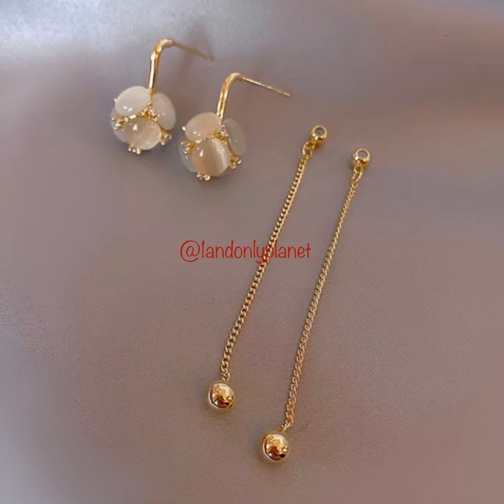 Opal Dangle Swing Gold Statement Drop Earrings, 🌹HP🌹 ✨NEW✨ - Picture 3 of 4